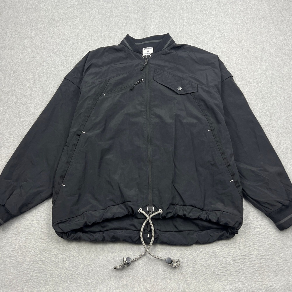Gymshark Retake Woven Jacket Women's XS Black Oversized Full Zip Bomber B3A9C